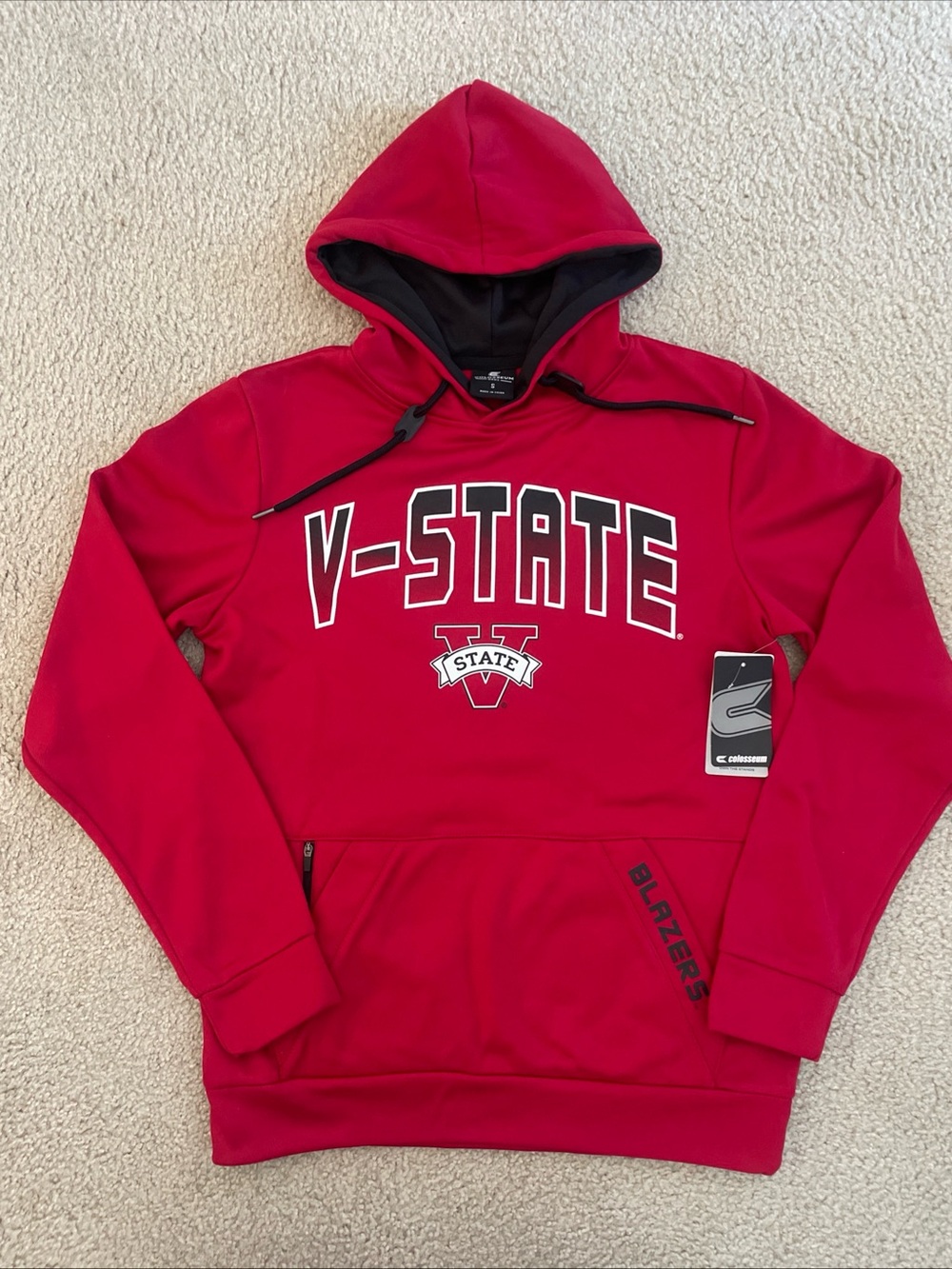 Colosseum Red V-STATE Crewneck Hoodie